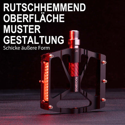 Alu Fahrradpedale 9/16 Zoll mit zwei PVC Reflektoren ROCKBROS