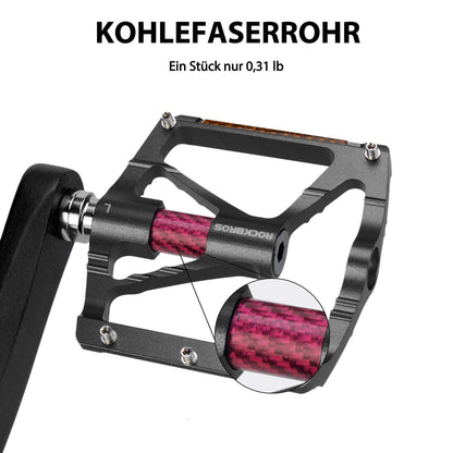 Alu Fahrradpedale 9/16 Zoll mit zwei PVC Reflektoren ROCKBROS
