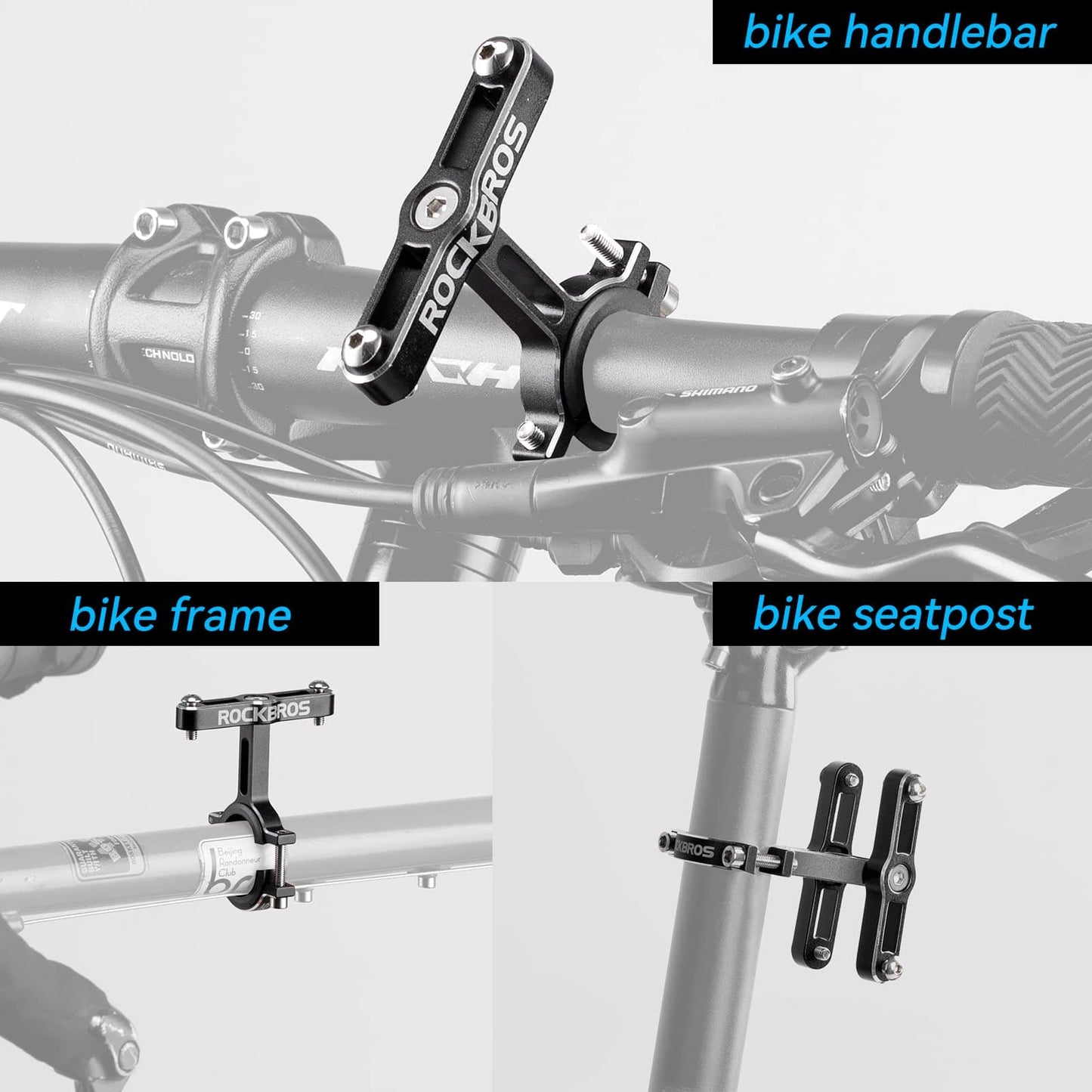Alu Universal Flaschenhalter Adapter für Fahrrad und Motorrad ROCKBROS
