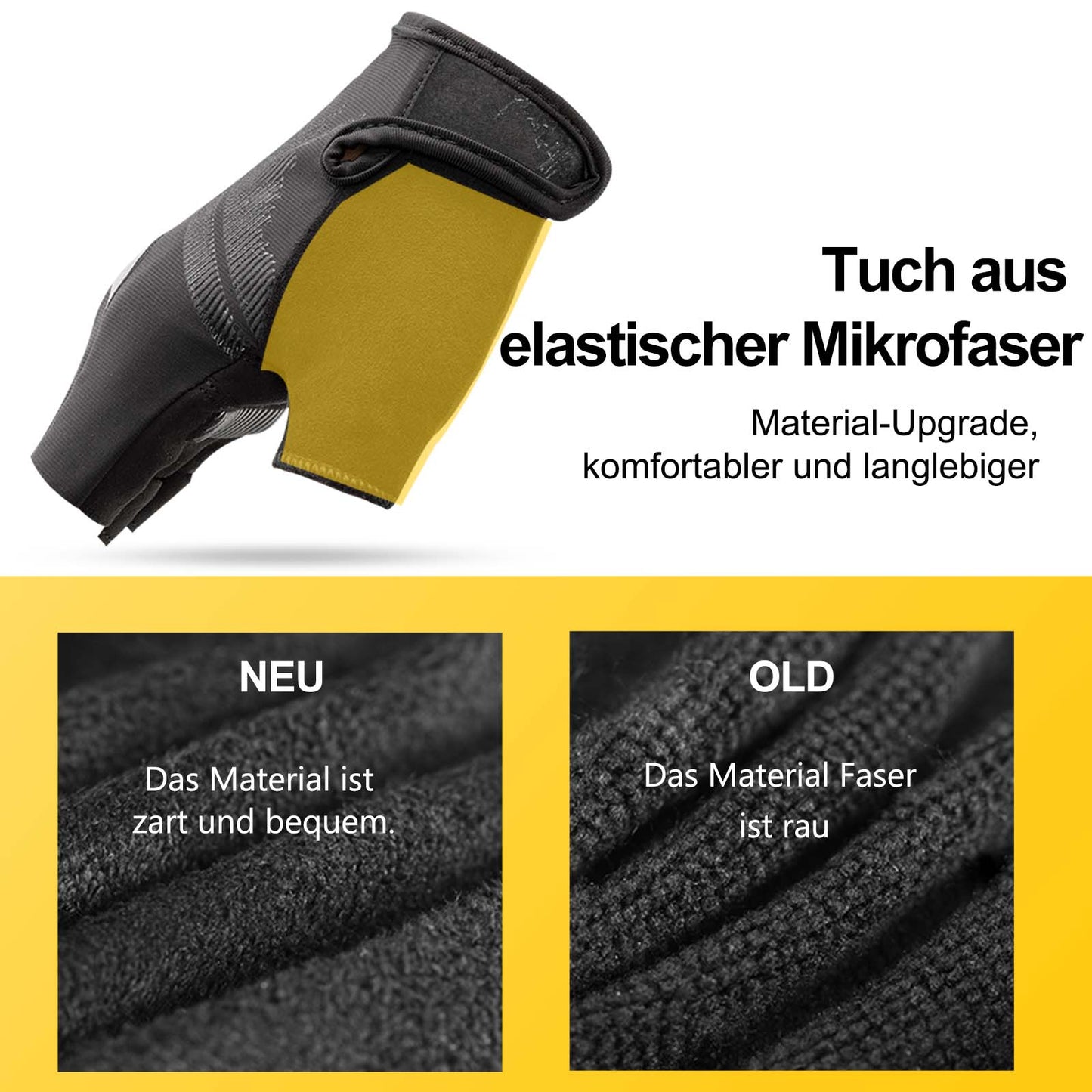 Antirutsch-Reithandschuhe mit reflektierenden Halbfingern S-XXL ROCKBROS