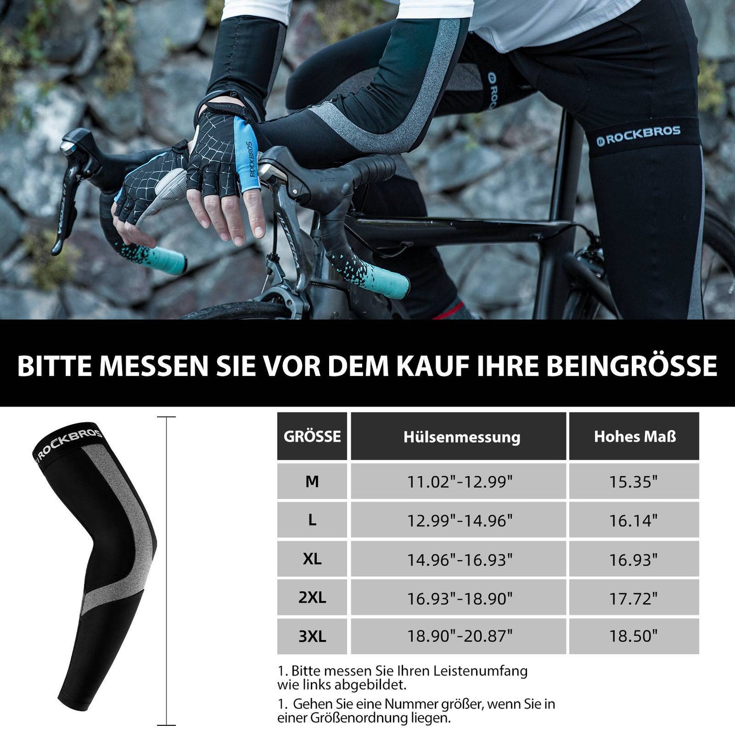 Armlinge Winter Armwärmer für Radsport Wandern Laufen Outdoor ROCKBROS