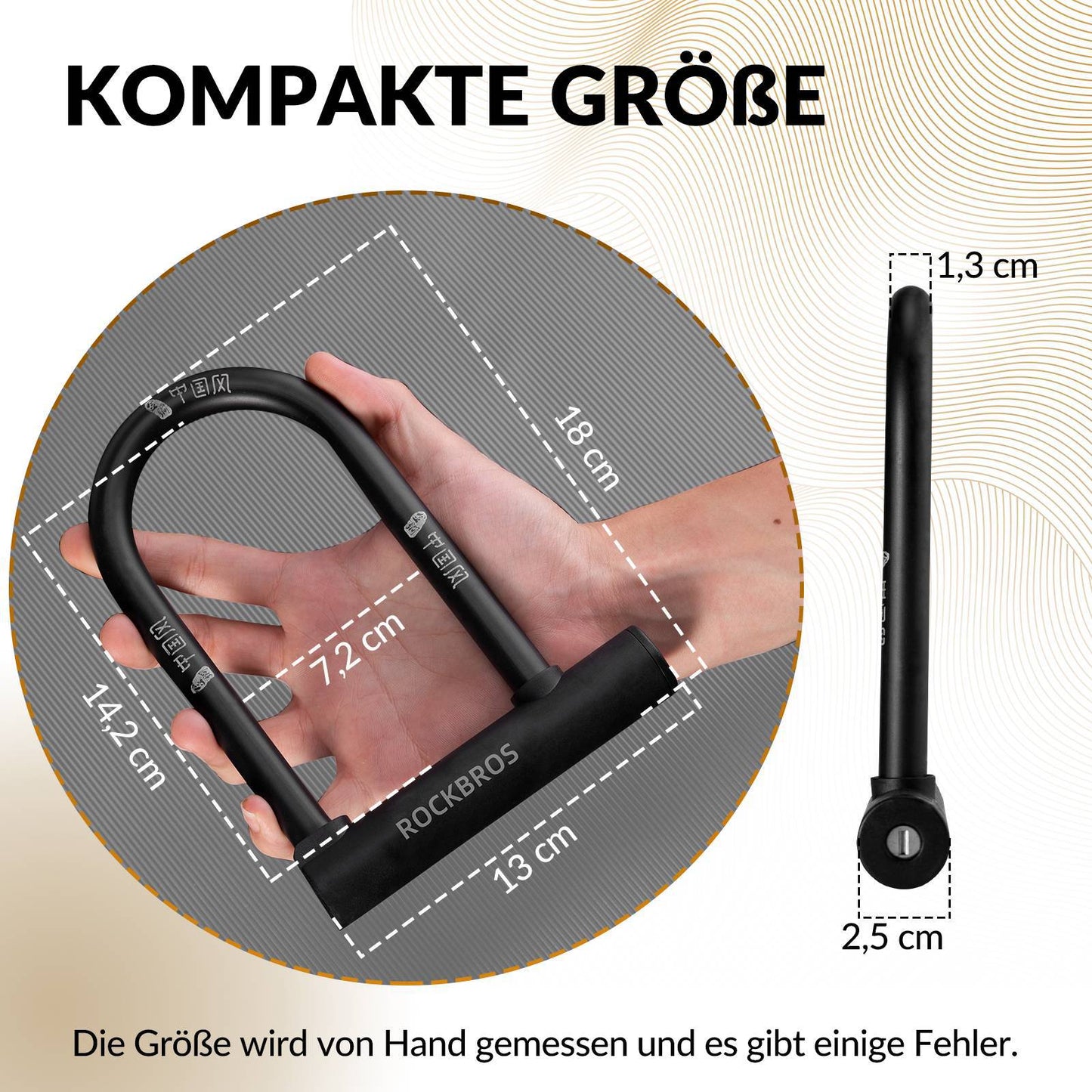 Bügelschloss Fahrradschloss Hohe Sicherheit Schlösser Wasserdicht ROCKBROS