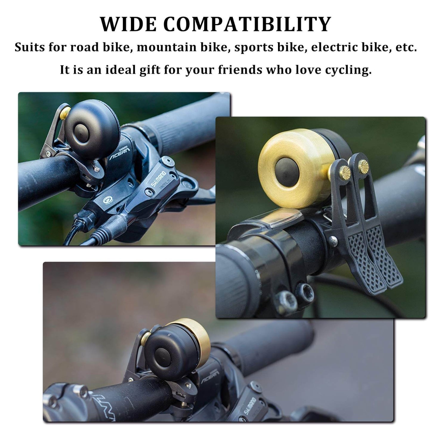 Classic Brass Fahrradklingel Mini Fahrradglocken 1-2 Ringtone ROCKBROS