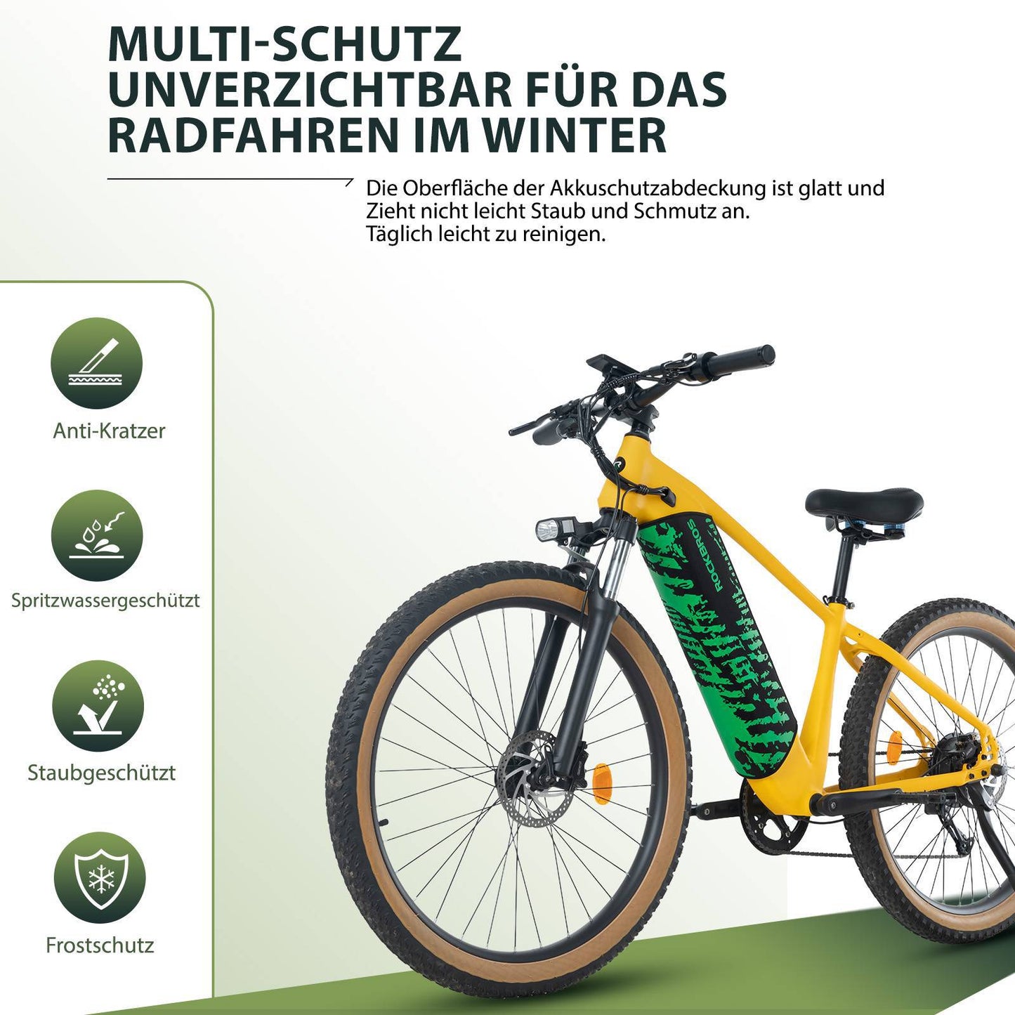 E-Bike Akku Lackschutz für integrierte Ebike Rahmenakku Schutz vor Kälte ROCKBROS