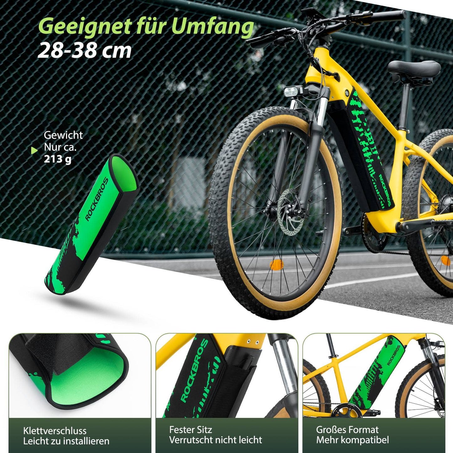 E-Bike Akku Lackschutz für integrierte Ebike Rahmenakku Schutz vor Kälte ROCKBROS