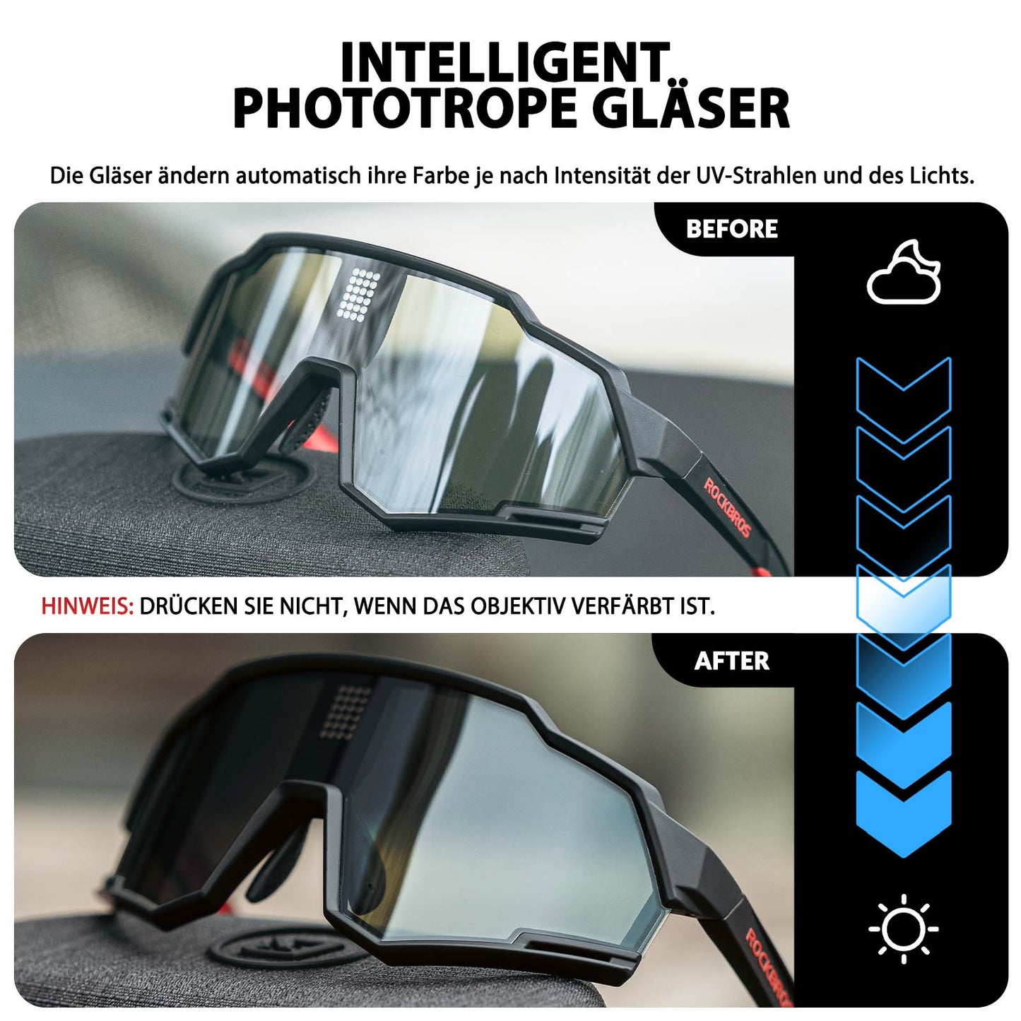elektronische Selbsttönend Brille intelligente Fahrradbrille ROCKBROS