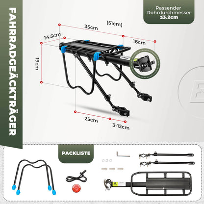 Fahrrad Gepäckträger mit Reflektor und Schnellspanner 24-29 Zoll ROCKBROS