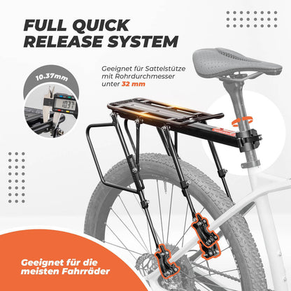 Fahrrad Gepäckträger Verstellbar mit Schnellspanner Reflektor ROCKBROS