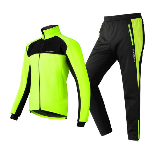 Fahrrad Jacke & Hose Winter Fahrradanzug Leuchtendes Grün ROCKBROS