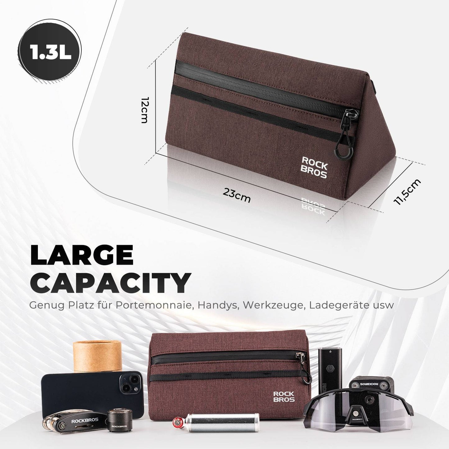 Fahrrad Lenkertasche Fahrradtasche Fahrradkorb 6 Farbe ca. 1.3L ROCKBROS