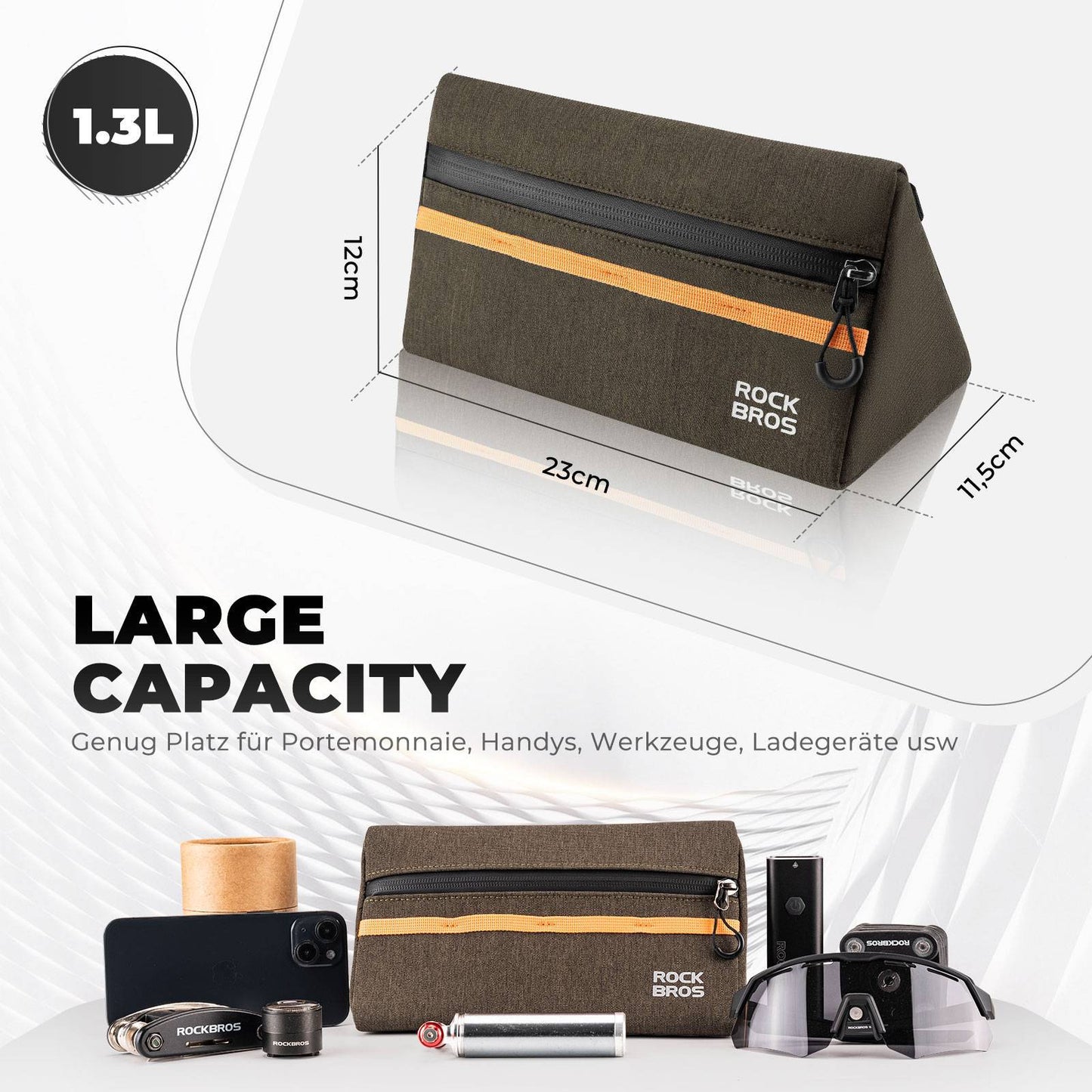 Fahrrad Lenkertasche Fahrradtasche Fahrradkorb 6 Farbe ca. 1.3L ROCKBROS