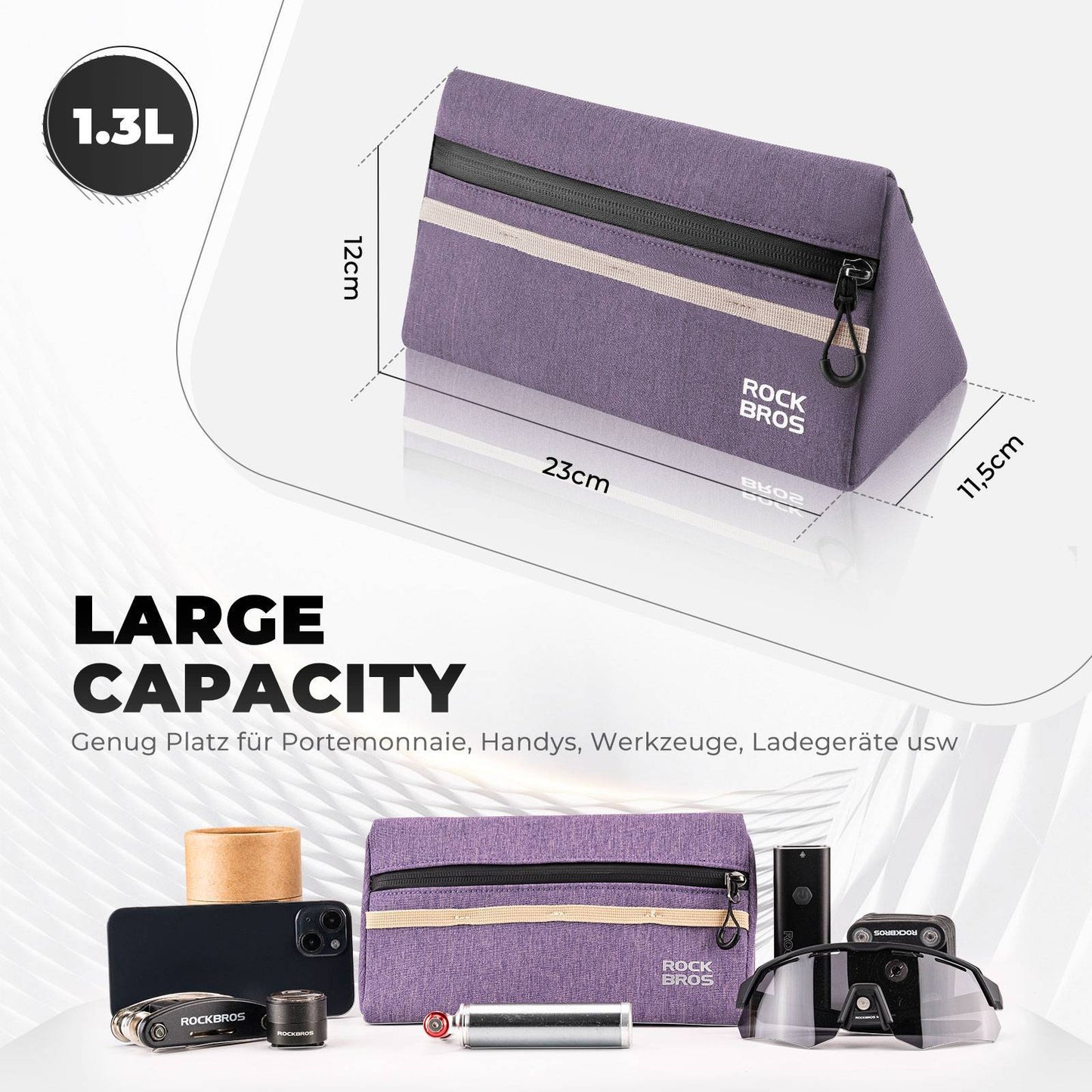 Fahrrad Lenkertasche Fahrradtasche Fahrradkorb 6 Farbe ca. 1.3L ROCKBROS