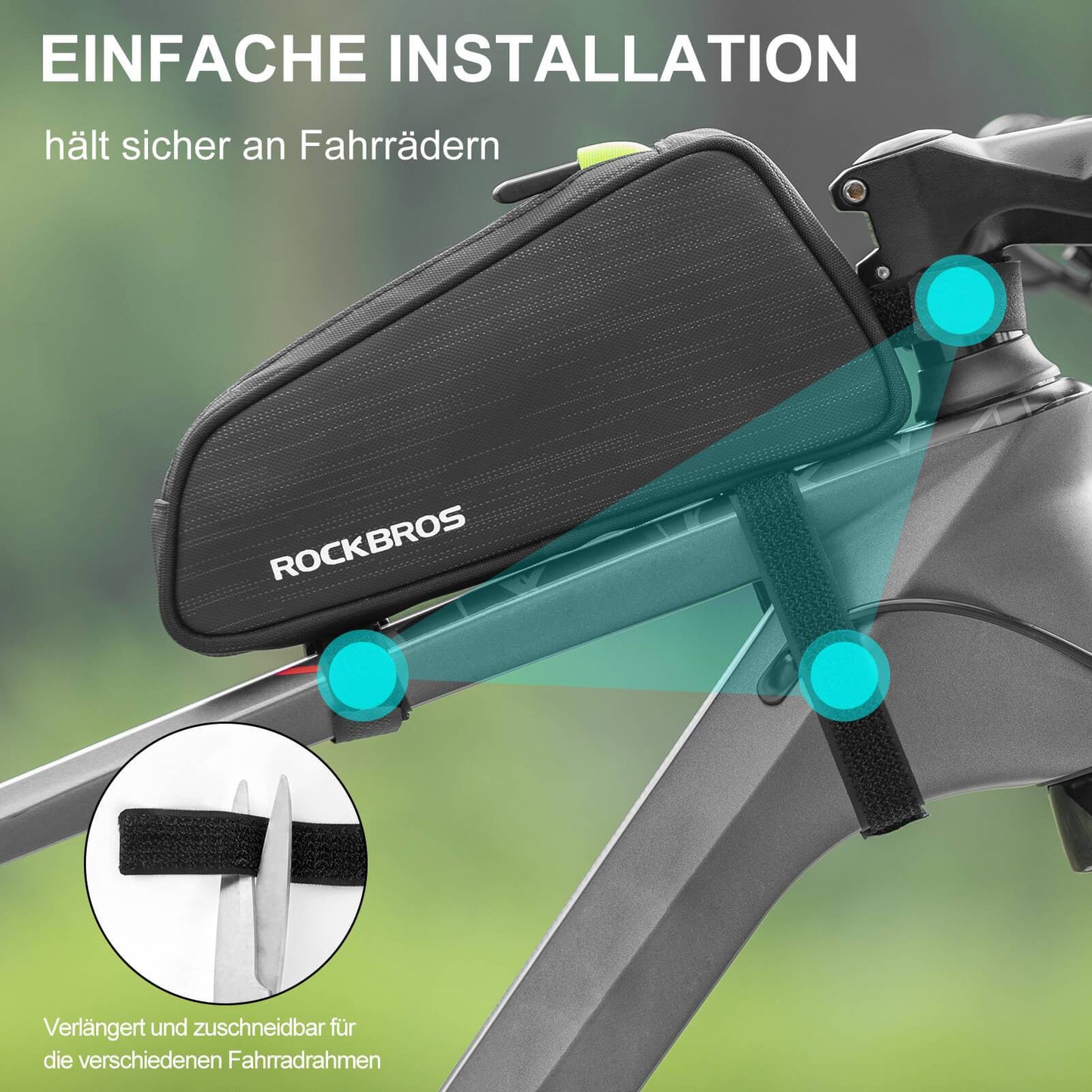 Fahrrad Oberrohrtasche/Satteltasche 1,1L mit Innenfächern ROCKBROS