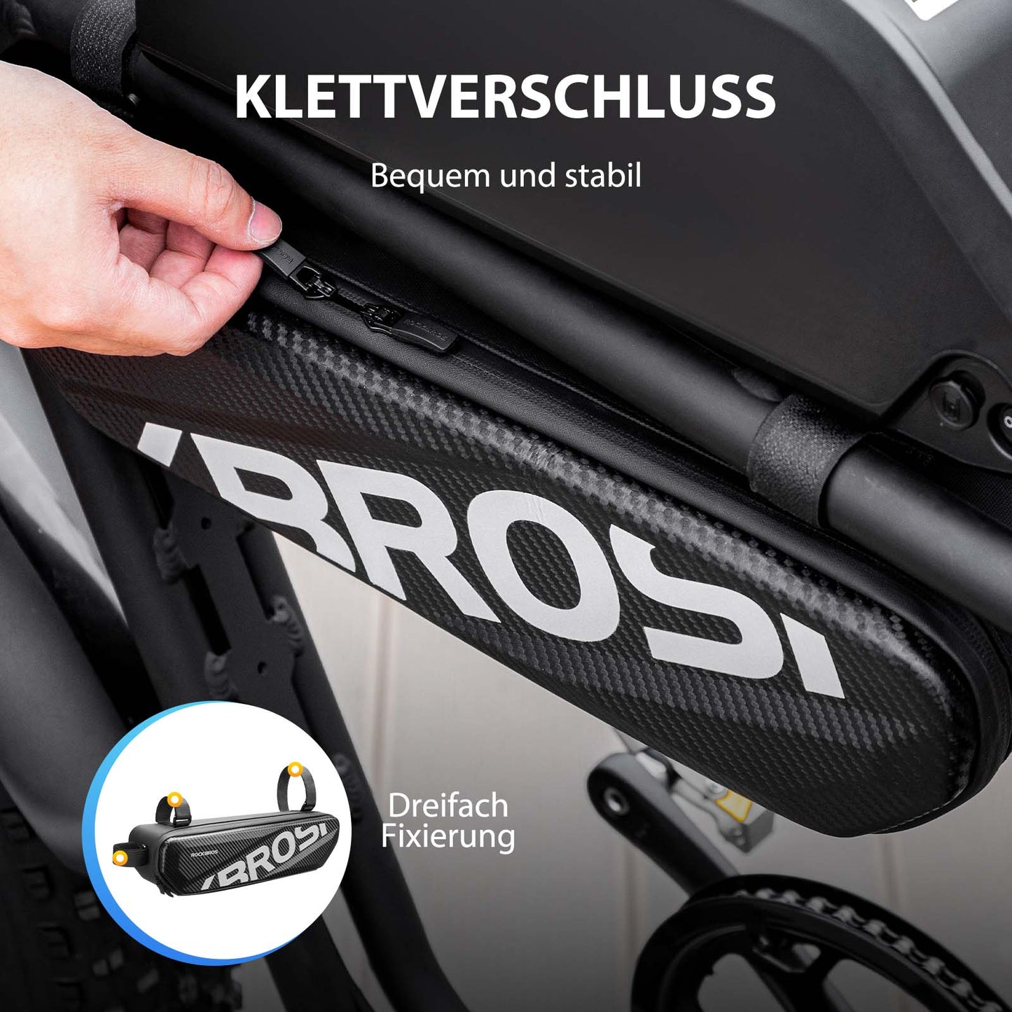 Fahrrad Rahmentasche Wasserdicht Oberrohr Tasche 4.5L Schwarz ROCKBROS