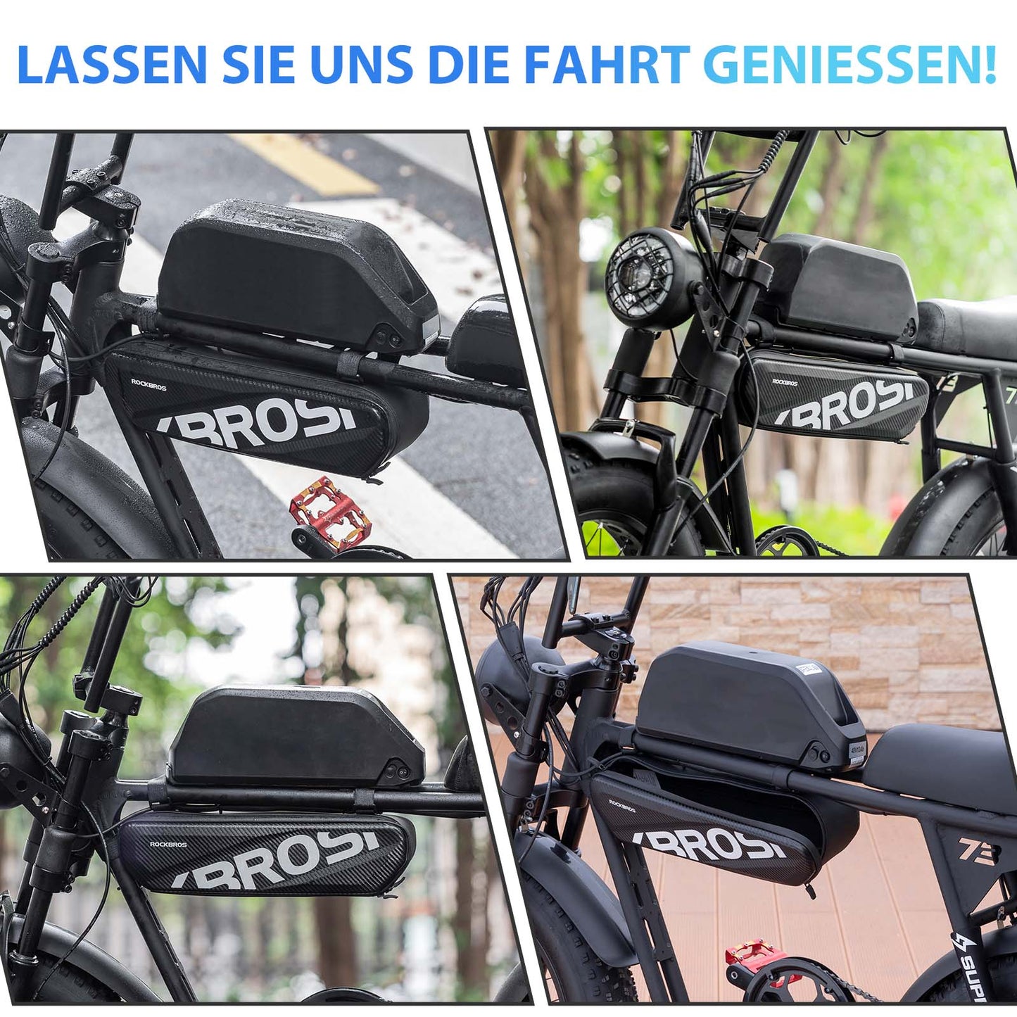 Fahrrad Rahmentasche Wasserdicht Oberrohr Tasche 4.5L Schwarz ROCKBROS