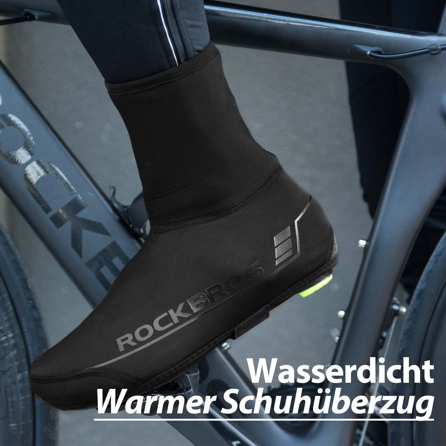 Winter Fahrrad Überschuhe warm Überzieher für Radsport Schwarz ROCKBROS