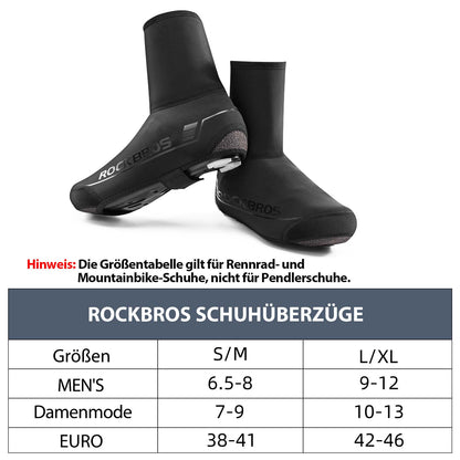 Winter Fahrrad Überschuhe warm Überzieher für Radsport Schwarz ROCKBROS