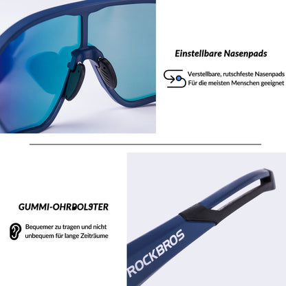 ROCKBROS 10134 Fahrradbrille Polarisiert Sonnenbrille mit UV400-Schutz