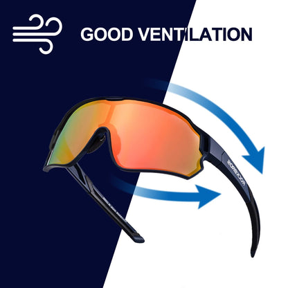 ROCKBROS 10134 Fahrradbrille Polarisiert Sonnenbrille mit UV400-Schutz