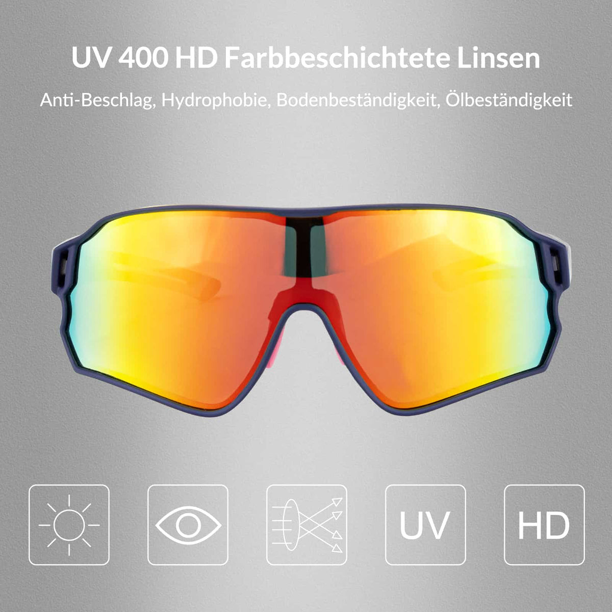 ROCKBROS 10134 Fahrradbrille Polarisiert Sonnenbrille mit UV400-Schutz