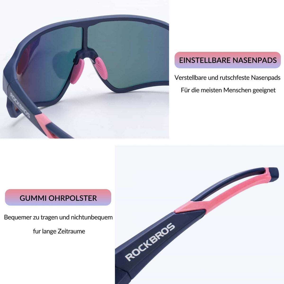 ROCKBROS 10134 Fahrradbrille Polarisiert Sonnenbrille mit UV400-Schutz