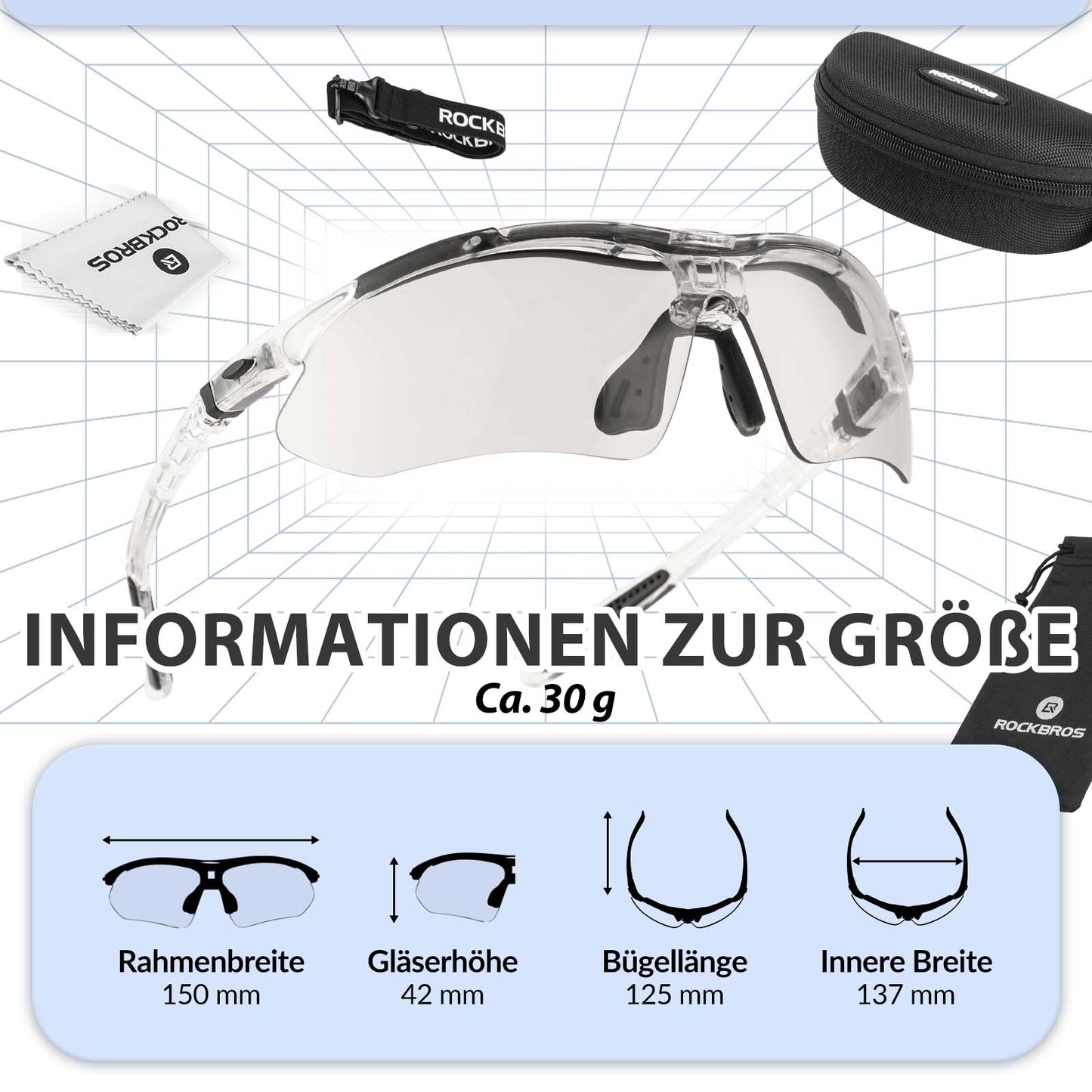 Fahrradbrille Selbsttönend Brille Sonnenbrille UV 400 Schutz ROCKBROS