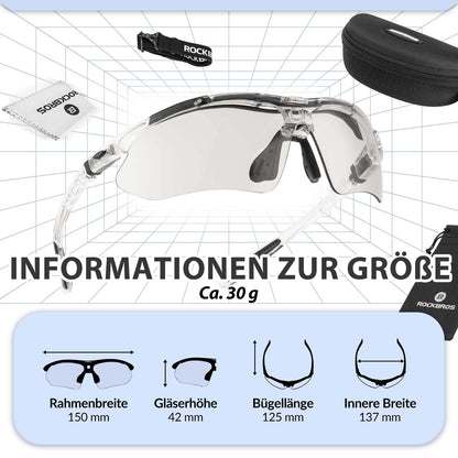 Fahrradbrille Selbsttönend Brille Sonnenbrille UV 400 Schutz ROCKBROS