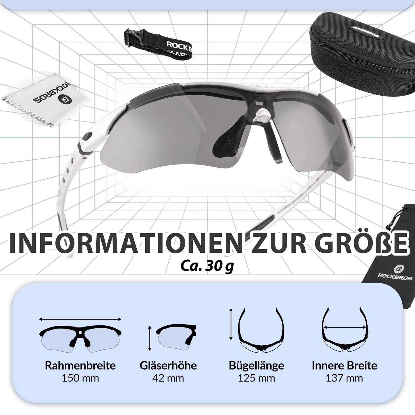 Fahrradbrille Selbsttönend Brille Sonnenbrille UV 400 Schutz ROCKBROS