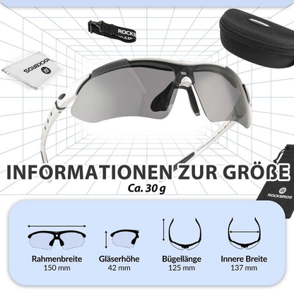 Fahrradbrille Selbsttönend Brille Sonnenbrille UV 400 Schutz ROCKBROS
