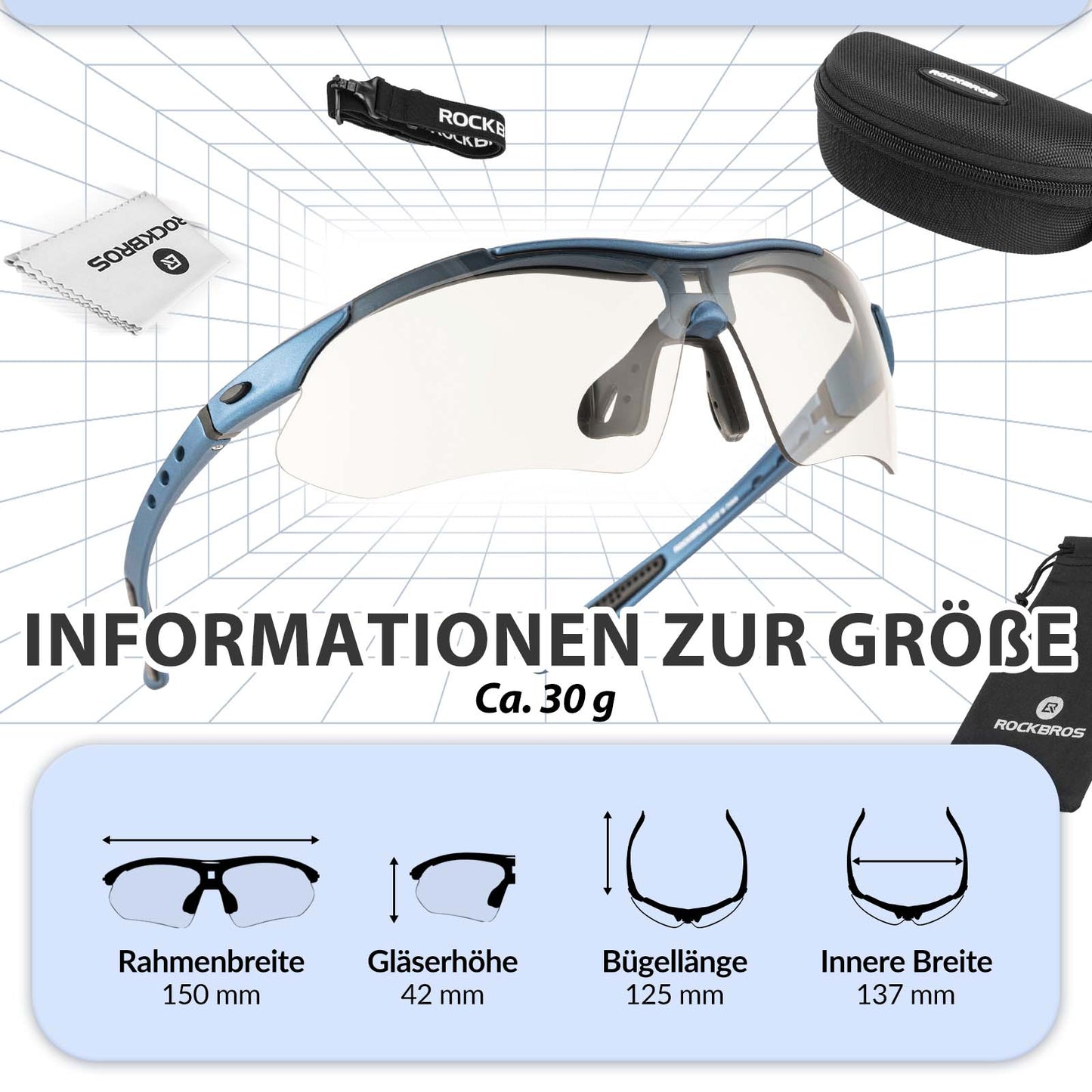 Fahrradbrille Selbsttönend Brille Sonnenbrille UV 400 Schutz ROCKBROS