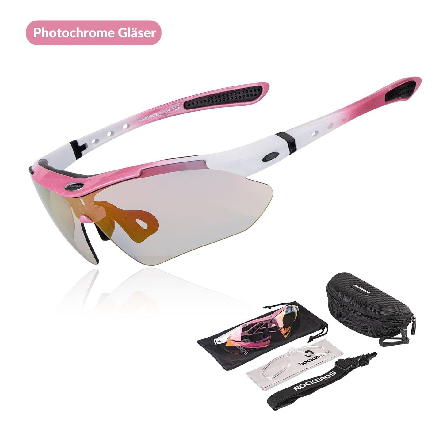 Fahrradbrille Selbsttönend Brille Sonnenbrille UV 400 Schutz ROCKBROS