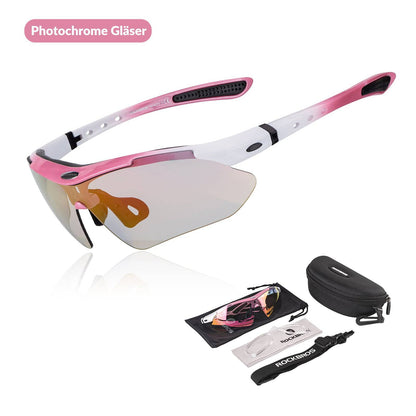 Fahrradbrille Selbsttönend Brille Sonnenbrille UV 400 Schutz ROCKBROS