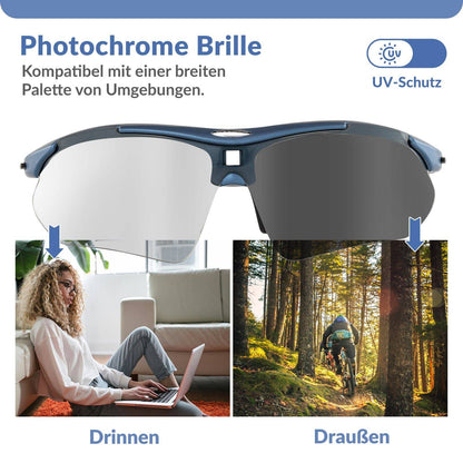 Fahrradbrille Selbsttönend Brille Sonnenbrille UV 400 Schutz ROCKBROS