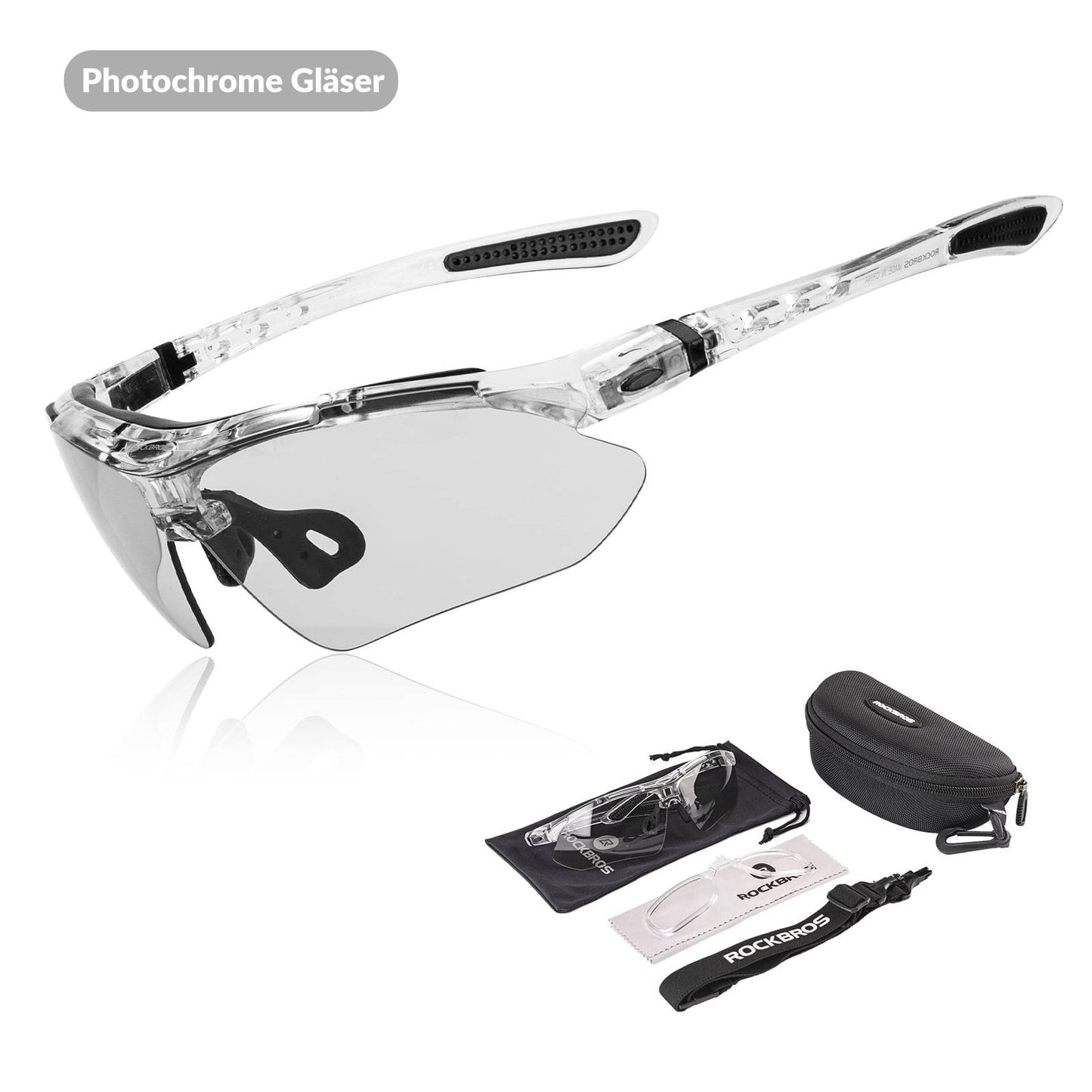Fahrradbrille Selbsttönend Brille Sonnenbrille UV 400 Schutz ROCKBROS