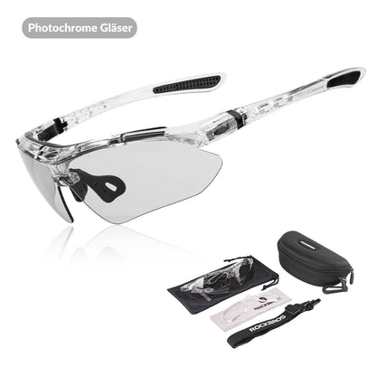 Fahrradbrille Selbsttönend Brille Sonnenbrille UV 400 Schutz ROCKBROS
