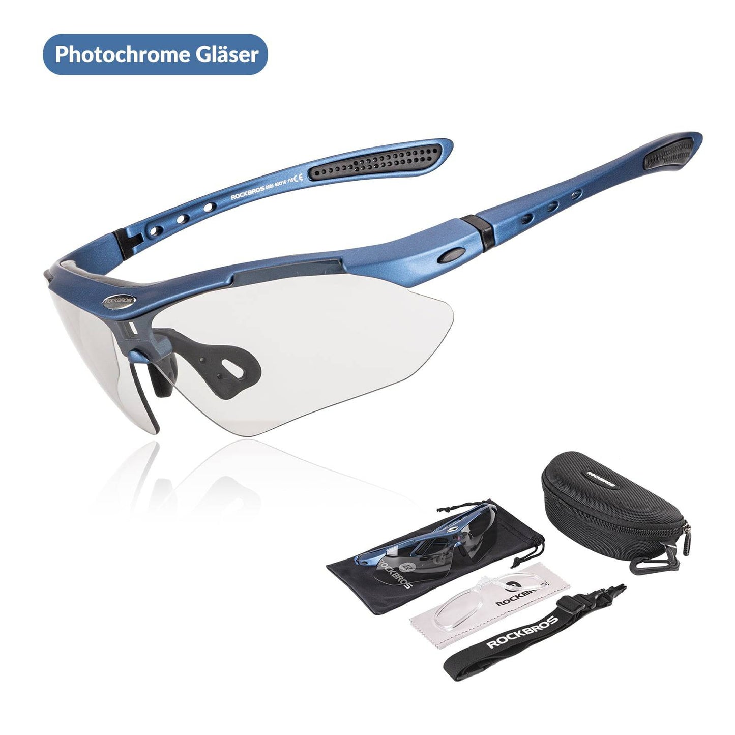 Fahrradbrille Selbsttönend Brille Sonnenbrille UV 400 Schutz ROCKBROS