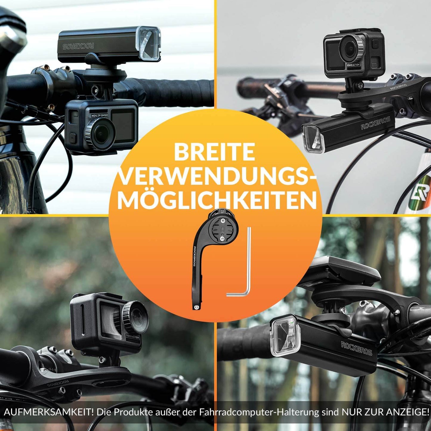 Fahrradcomputer Halterung Kompatibel mit Garmin/iGPSPORT für Lenker 32-35mm ROCKBROS