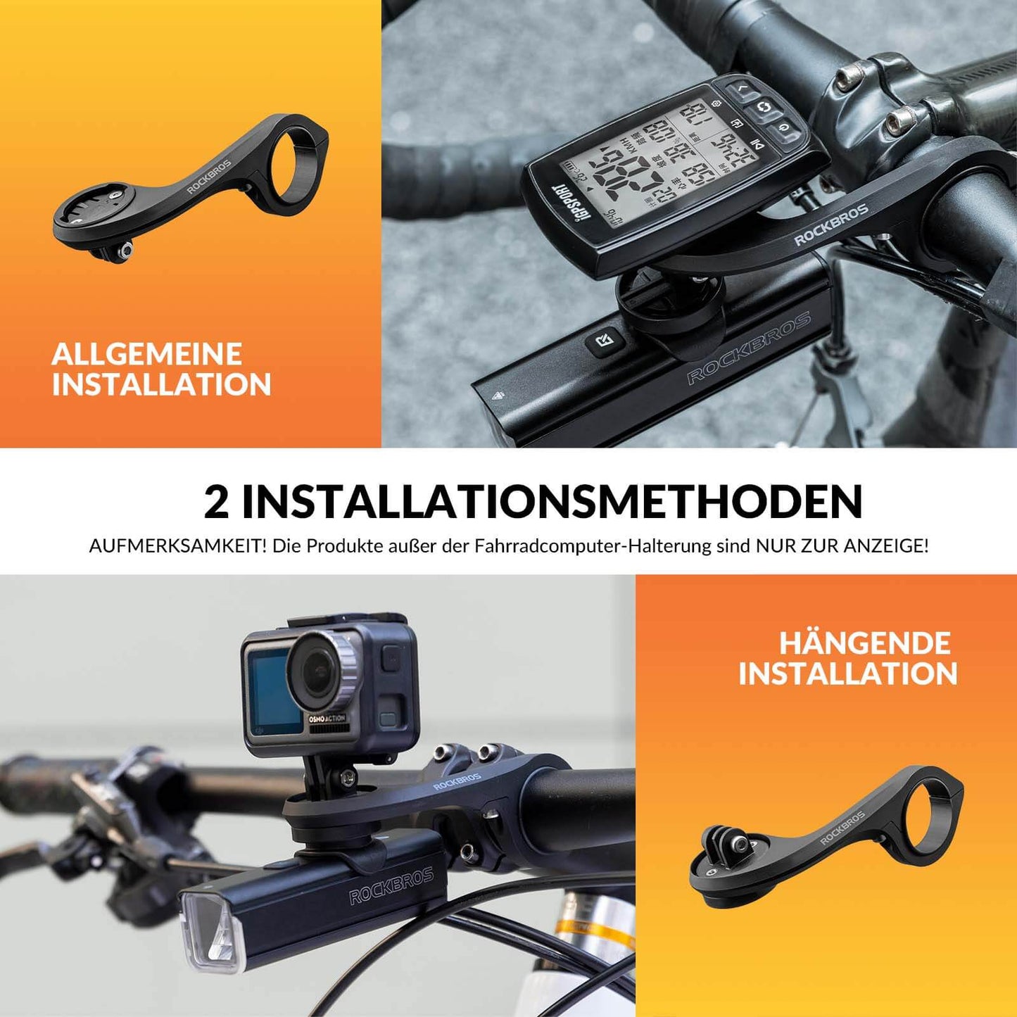 Fahrradcomputer Halterung Kompatibel mit Garmin/iGPSPORT für Lenker 32-35mm ROCKBROS