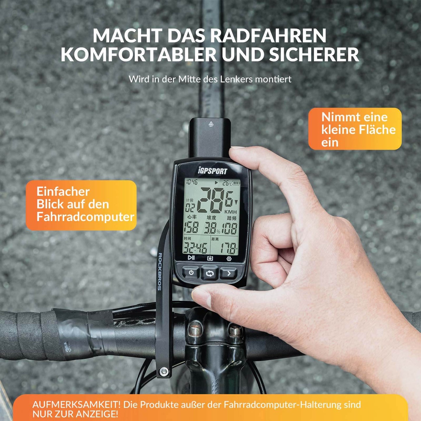 Fahrradcomputer Halterung Kompatibel mit Garmin/iGPSPORT für Lenker 32-35mm ROCKBROS