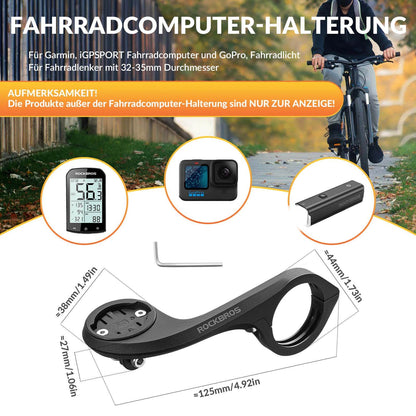 Fahrradcomputer Halterung Kompatibel mit Garmin/iGPSPORT für Lenker 32-35mm ROCKBROS