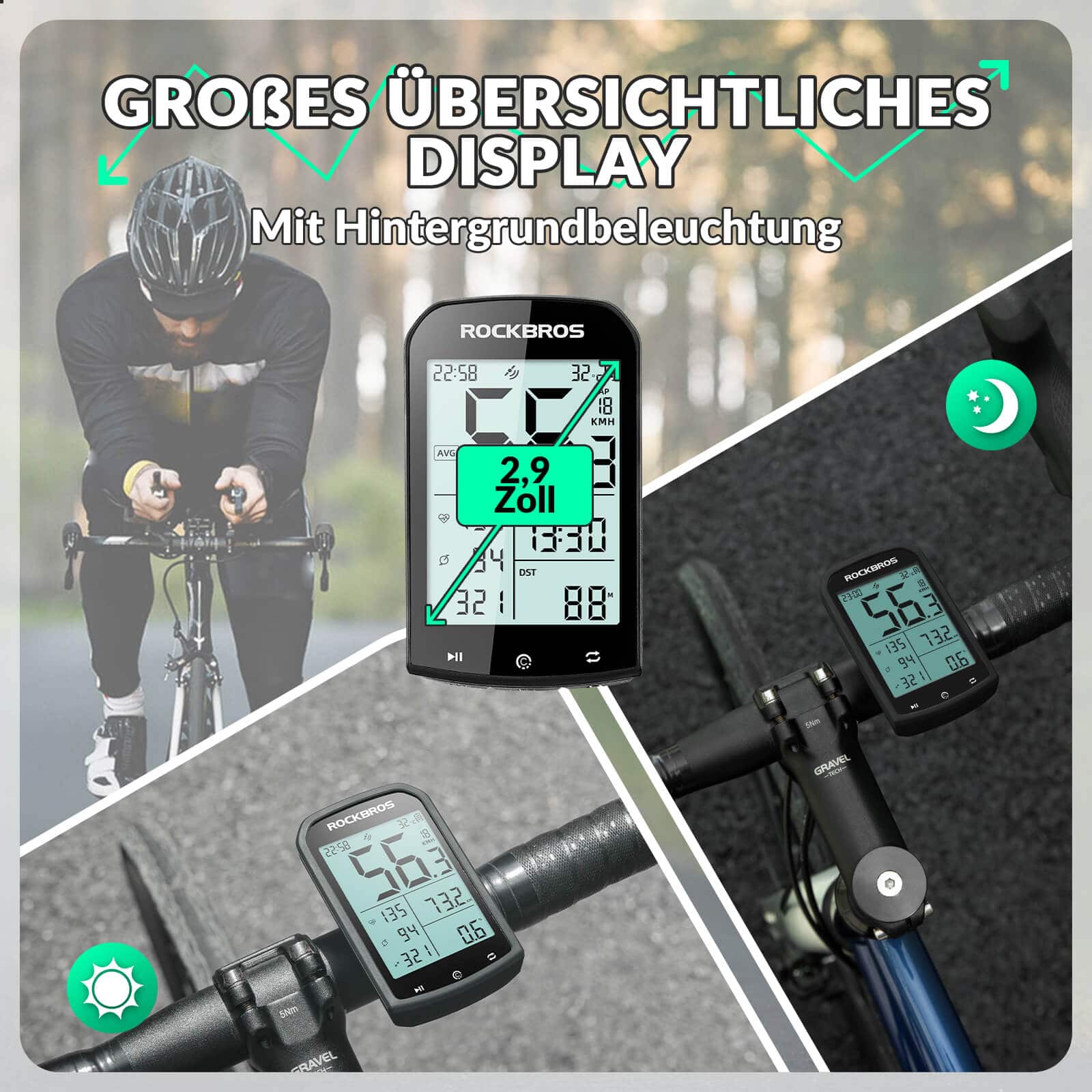 fahrradcomputer kabellos wasserdicht Fahrradcomputer Kabellos GPS wasserdicht Tachometer und Kilometerzähle – futurebikeshop.de
