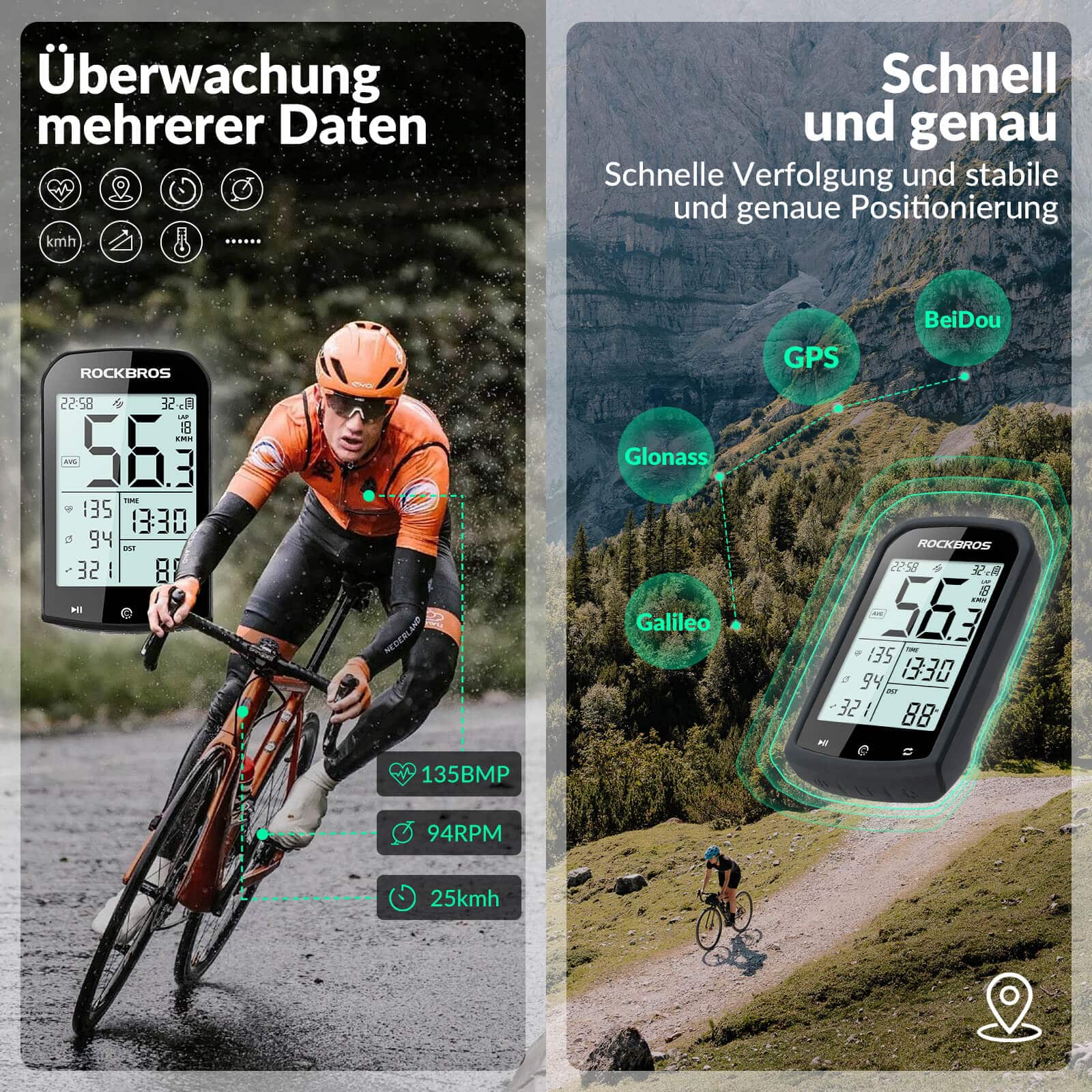 tacho rennrad kabellos Fahrradcomputer Kabellos GPS wasserdicht Tachometer und Kilometerzähle – futurebikeshop.de