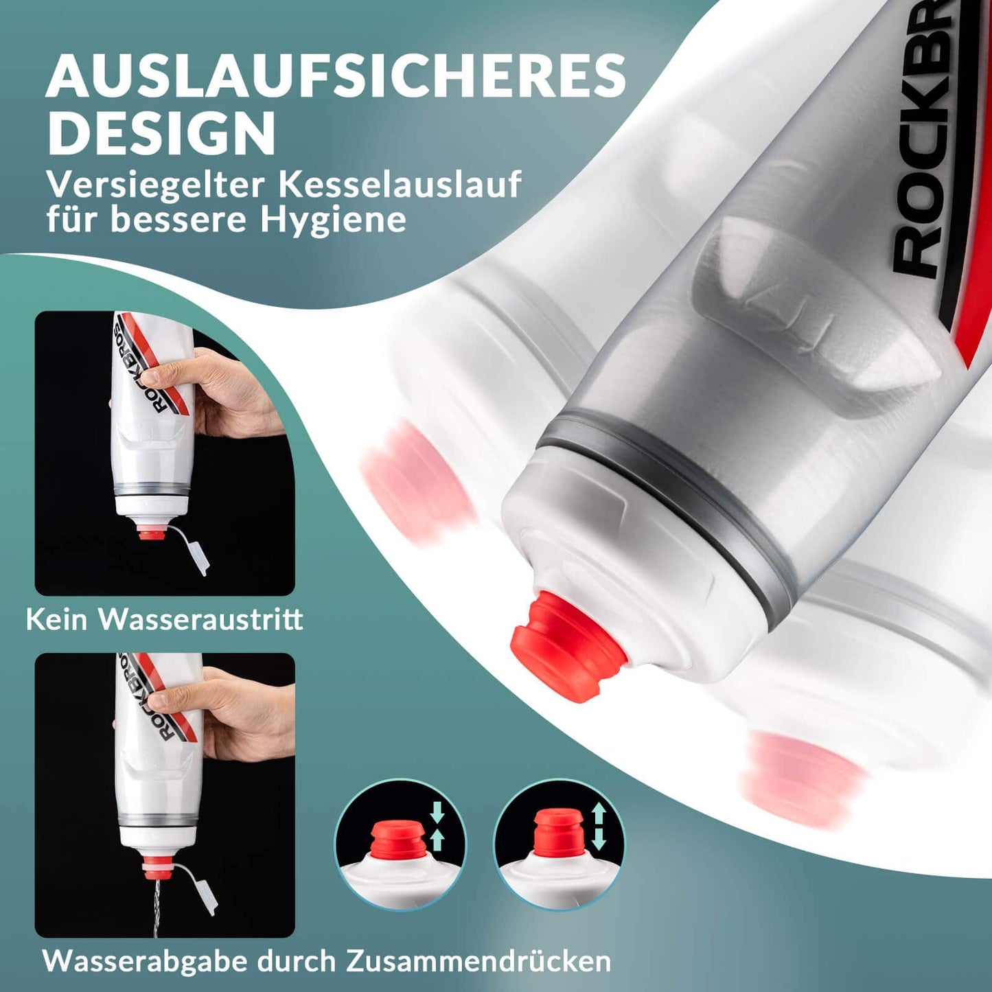 Fahrradflasche 620 ml Sportflasche mit 5 Stunden Kühlhaltefunktion ROCKBROS