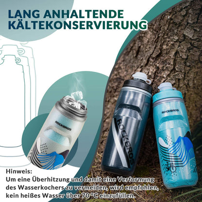 Fahrradflasche 620 ml Sportflasche mit 5 Stunden Kühlhaltefunktion ROCKBROS