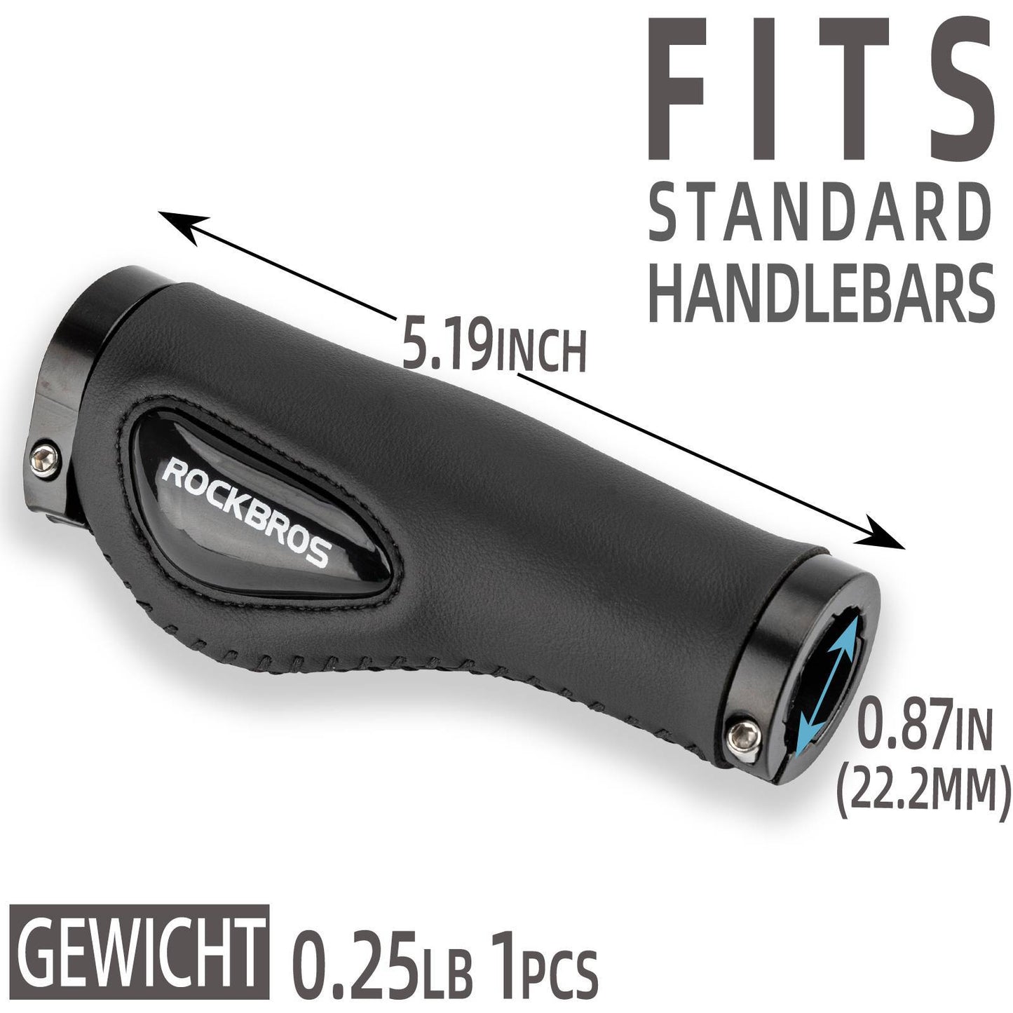 Fahrradgriffe Ledergriffe für Lenker mit 22,2 mm Durchmesser ROCKBROS