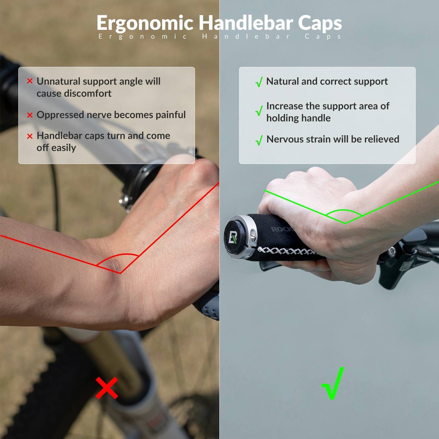 Fahrradgriffe Ledergriffe für Lenker mit 22,2 mm Durchmesser ROCKBROS