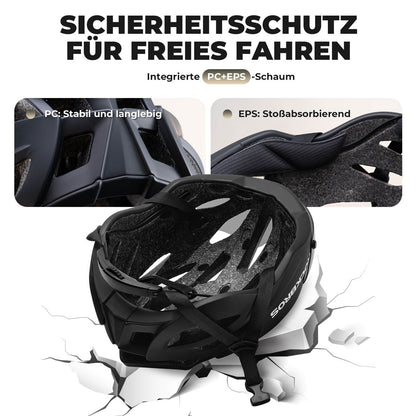 ROCKBROS Fahrradhelm Magnetischer Abnehmbarer MTB Helm mit Visier