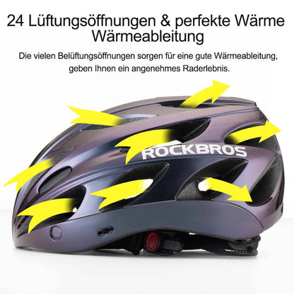 ROCKBROS Fahrradhelm mit integrierter abnehmbarer Magnetbrillen & Visier