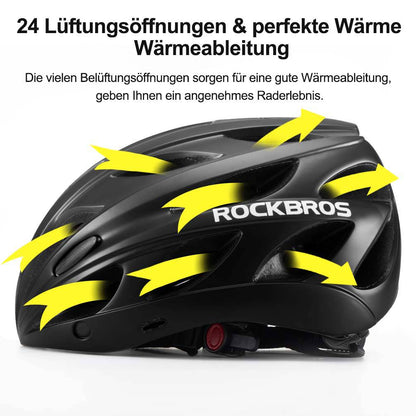 ROCKBROS Fahrradhelm mit integrierter abnehmbarer Magnetbrillen & Visier