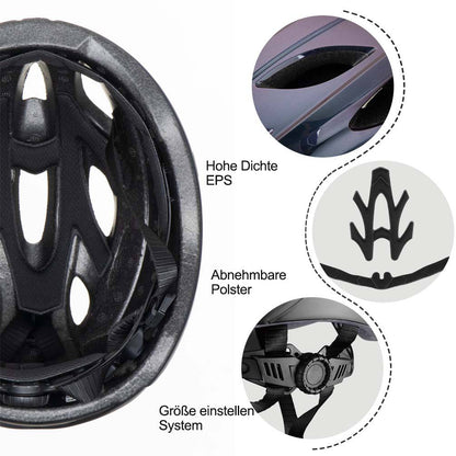 ROCKBROS Fahrradhelm mit integrierter abnehmbarer Magnetbrillen & Visier